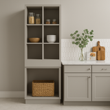 Hampton Bay Avondale Shaker Open Pantry Kitchen Cabinet in Dove Gray