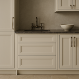 HOMEIBRO Antique White 3-Drawer Kitchen Cabinet - Ready to Assemble