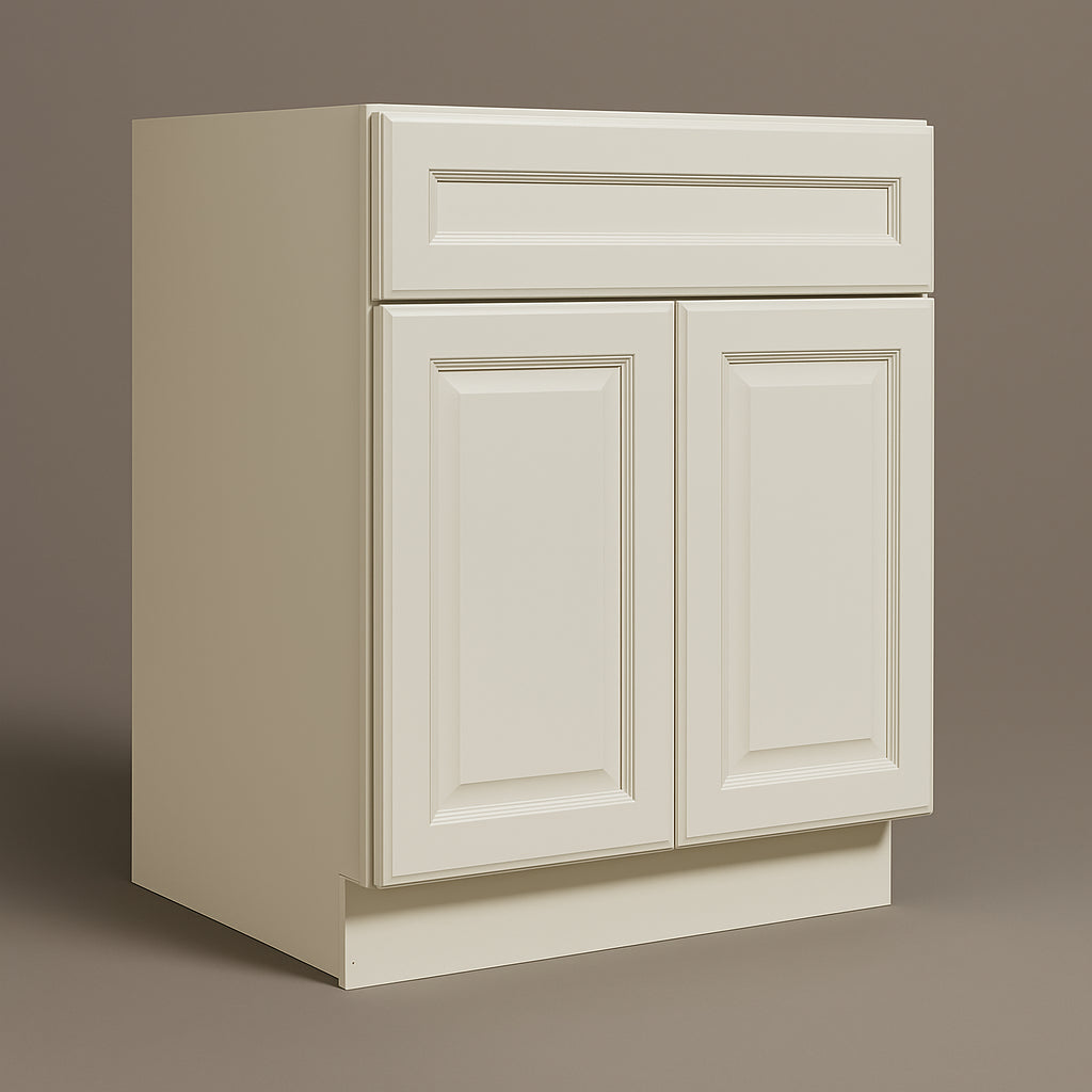 LIFEART CABINETRY Newport Ready to Assemble Base Cabinet with 2-Door and 1-Drawer in Classic White