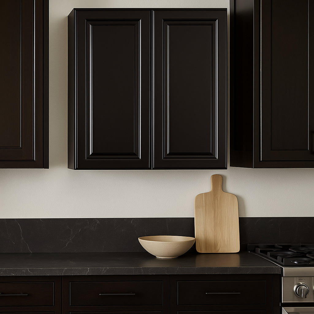 LIFEART CABINETRY Newport Ready to Assemble 2-Door Wall Cabinet, Dark Espresso