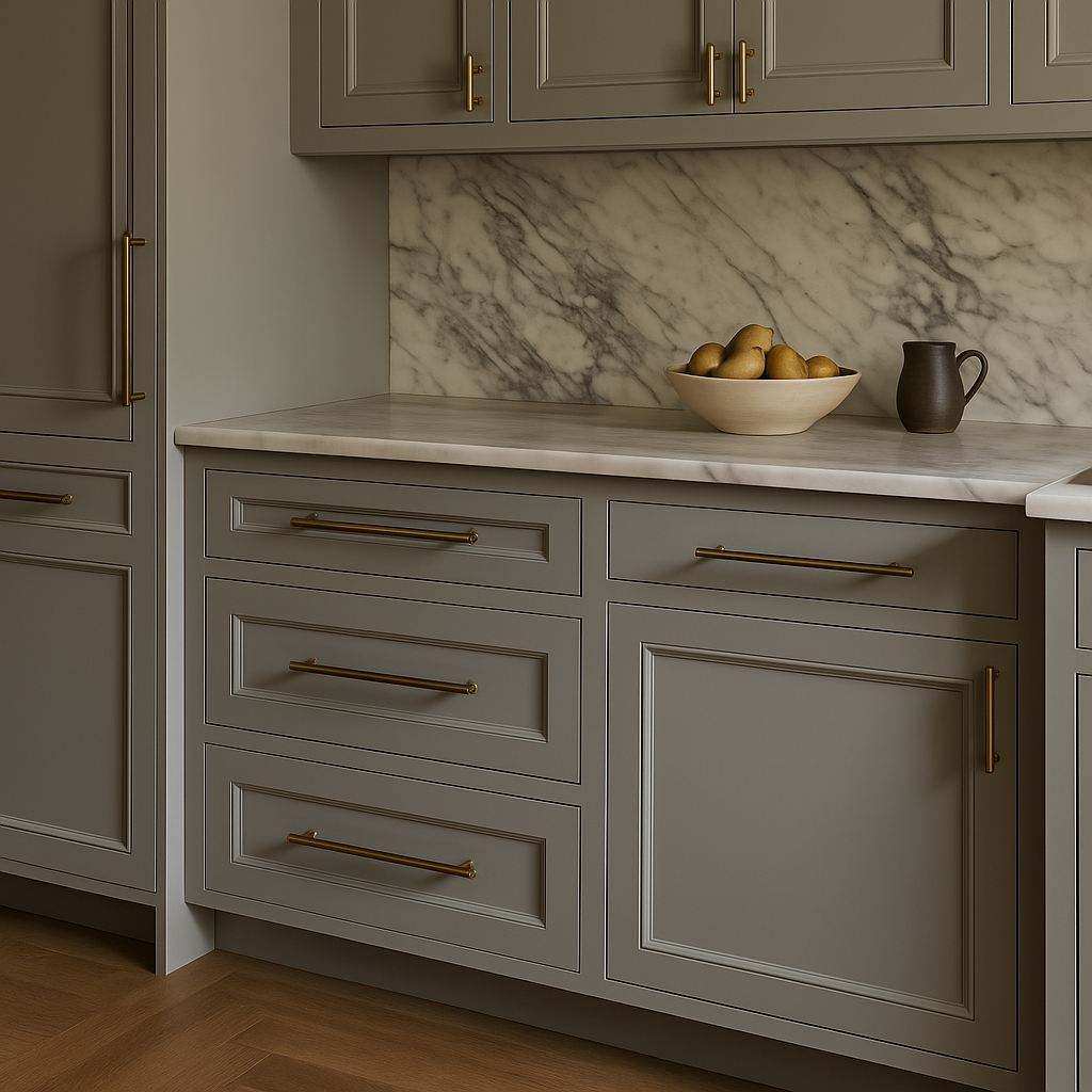 WOWOW Grey Painted Plywood Drawer Base Kitchen Cabinet with Soft Close