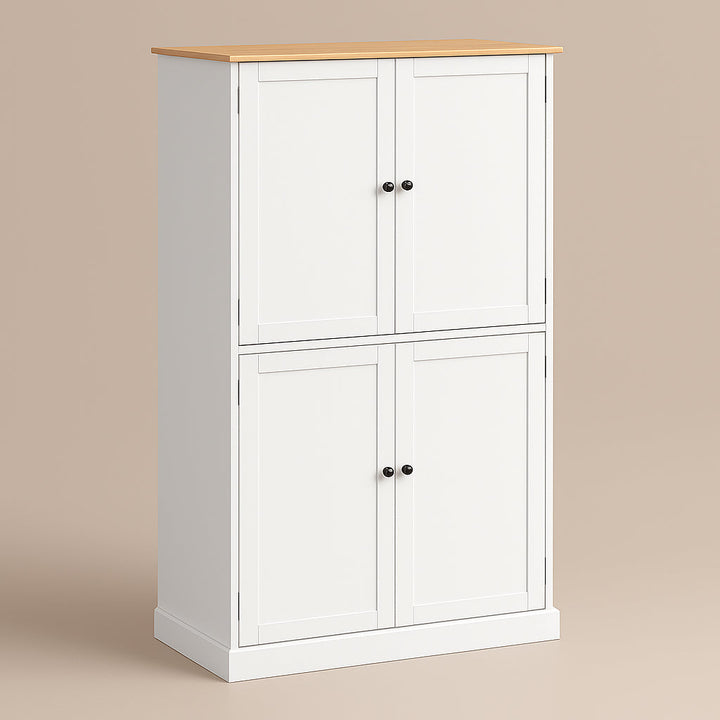 Aoibox Freestanding Kitchen Pantry Cabinet in White with Drawers and Shelves