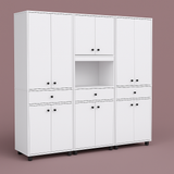 Inval Ready to Assemble Kitchen Storage Utility Cabinet, White, 3-Piece