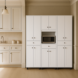Inval Ready to Assemble Kitchen Storage Utility Cabinet, White, 3-Piece