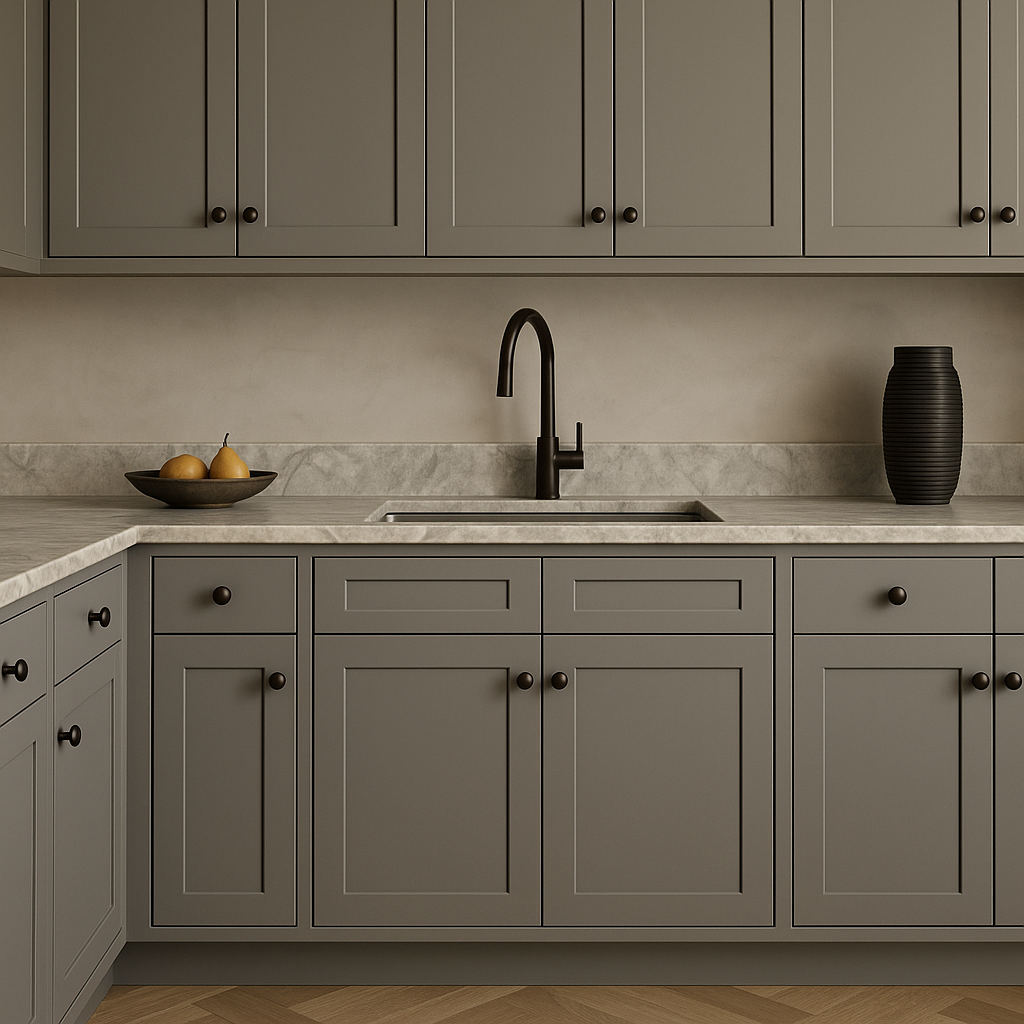 HOMEIBRO Newport Gray Shaker Style Base Kitchen Cabinet with 2 Doors and 2 Drawers