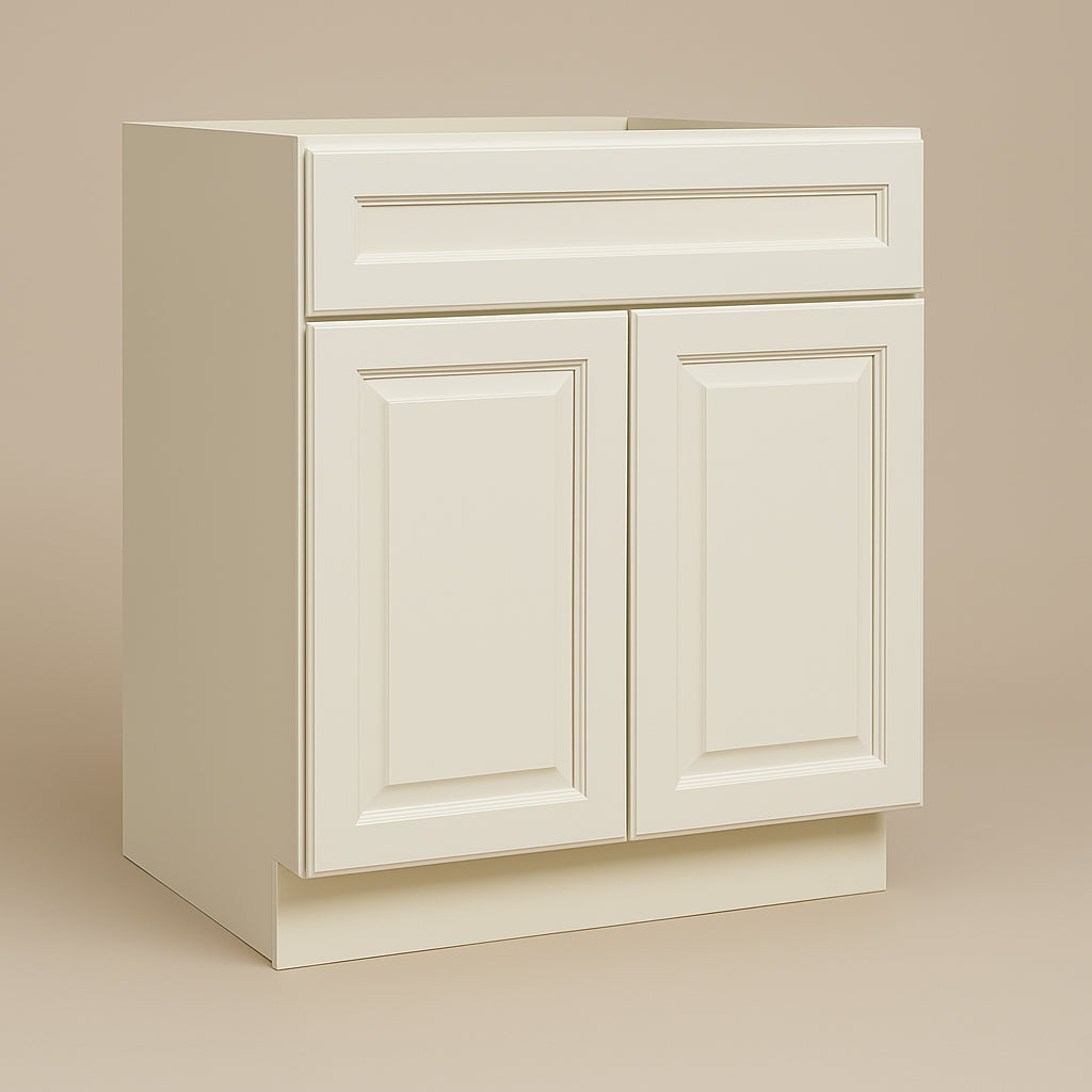 LIFEART CABINETRY Newport Sink Base Cabinet, Classic White, Ready to Assemble