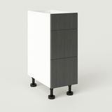 Cambridge Quick Assemble Carbon Marine Vanity Base Cabinet, 12-inch, 3 Drawers
