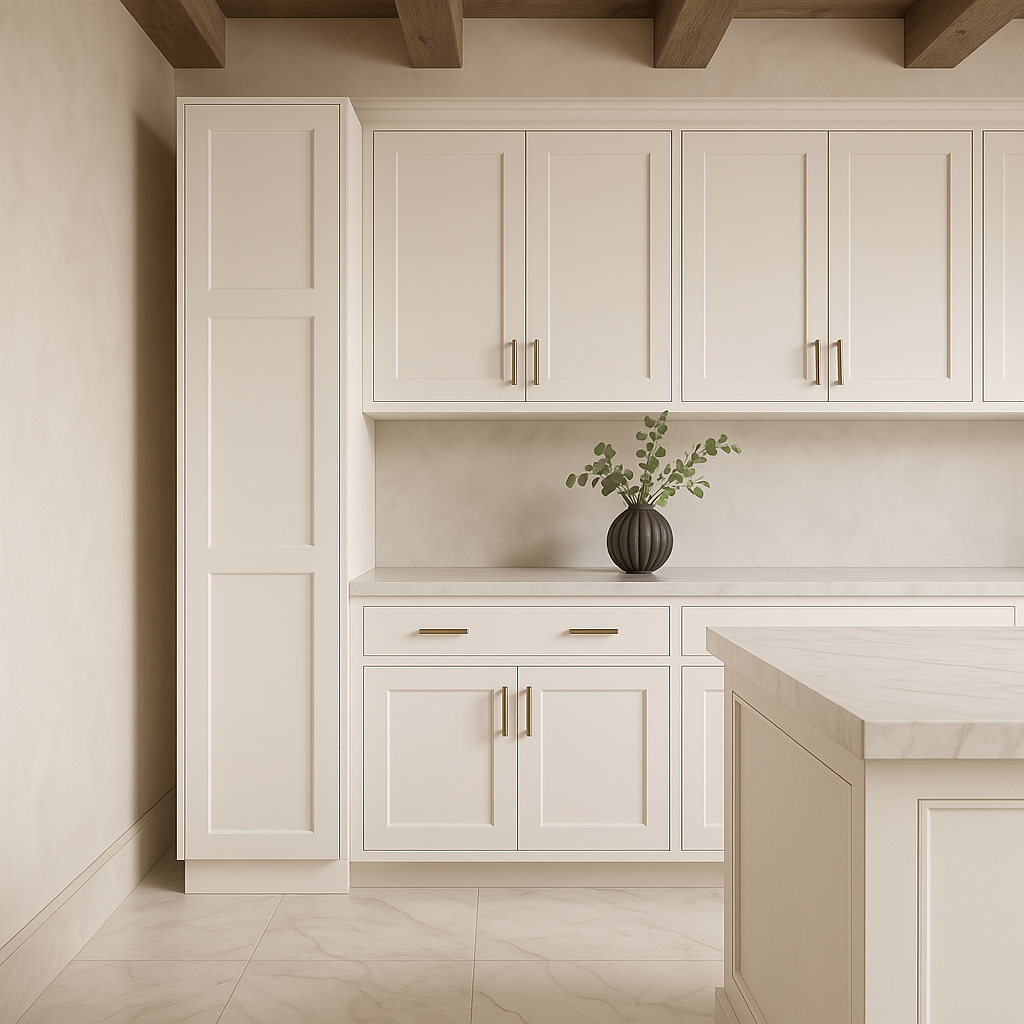 HOMLUX Shaker White Ready-to-Assemble Utility Kitchen Cabinet, 18x24x84 Inches