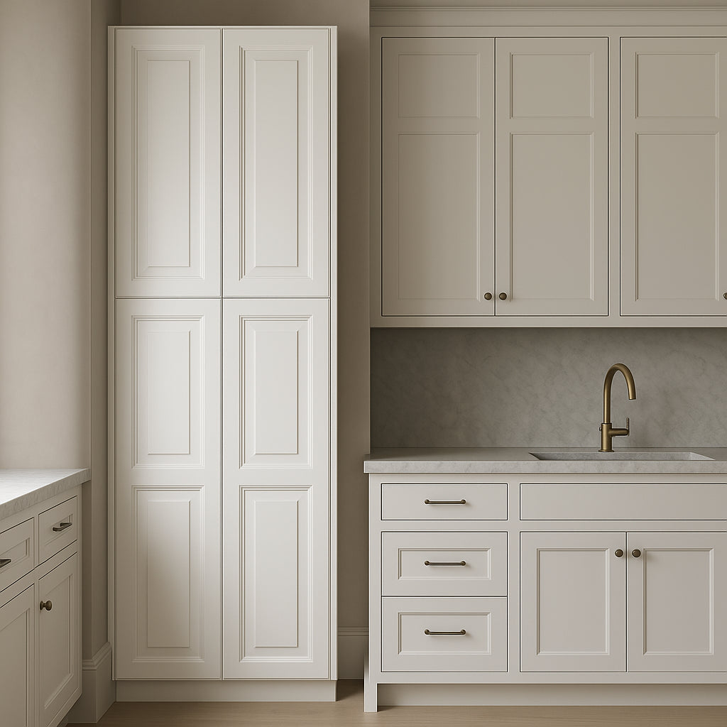 HOMEIBRO 24-in White Plywood Pantry Cabinet - Ready to Assemble