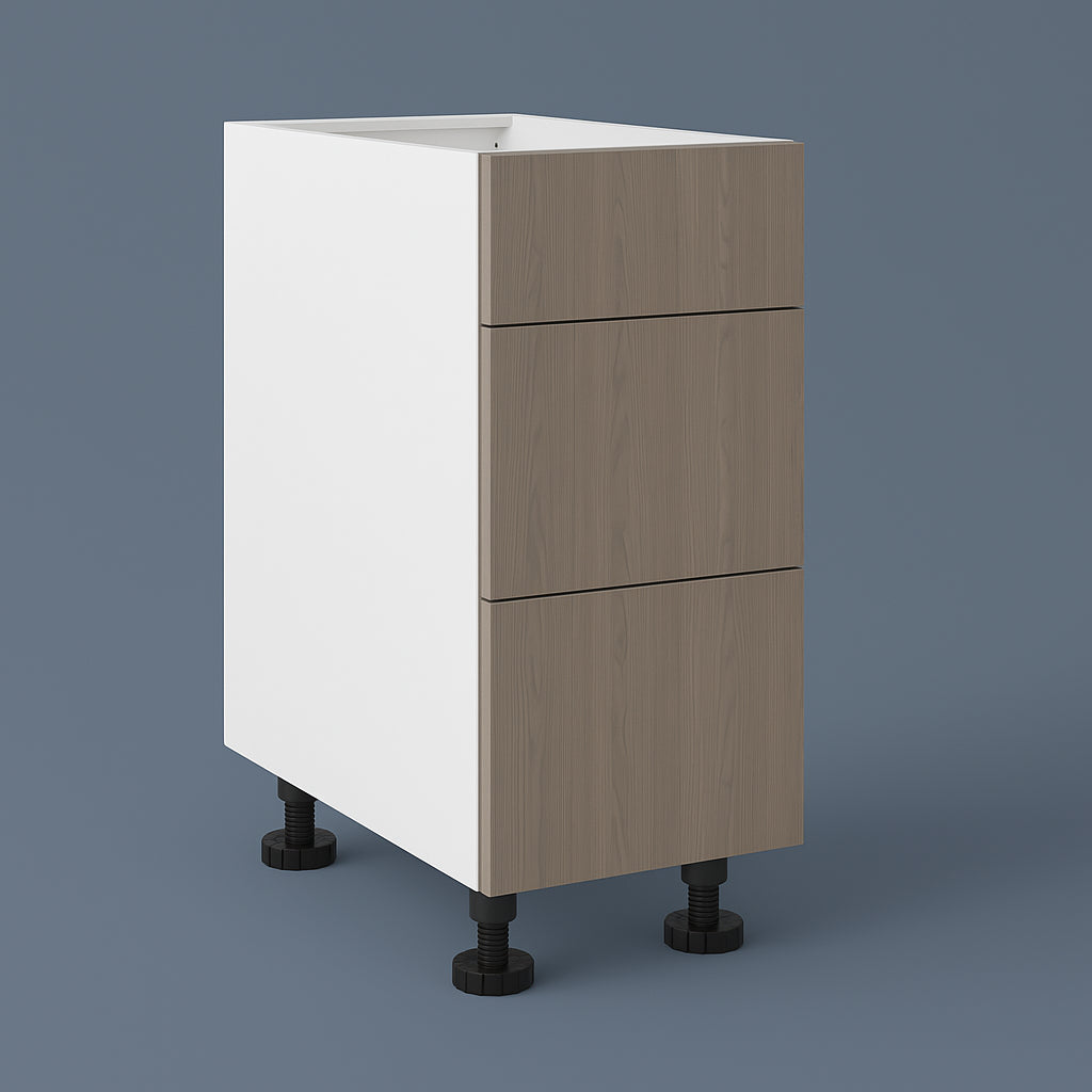 Cambridge Grey Nordic 15 in. Vanity Base Kitchen Cabinet with 3 Drawers