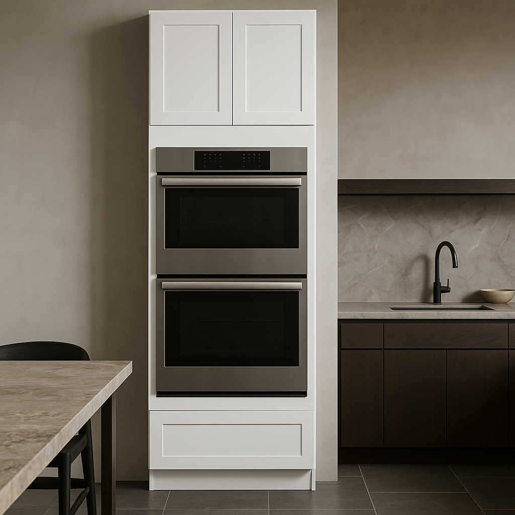 Hampton Bay Cambridge Shaker Double Oven Cabinet, Ready-to-Assemble, White