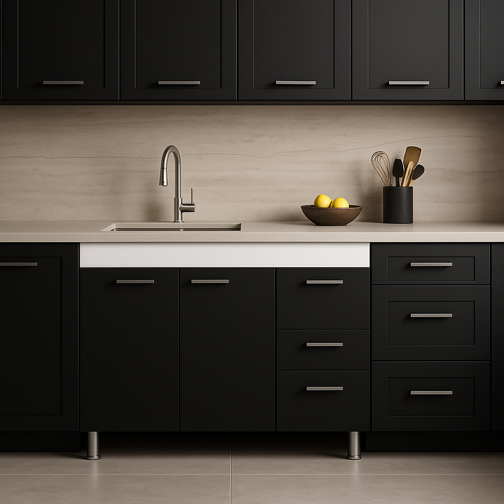 Magic Home 3-Drawer Ferretti Base Cabinet, Black and White