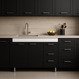 Magic Home 3-Drawer Ferretti Base Cabinet, Black and White