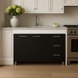 Magic Home 3-Drawer Ferretti Base Cabinet, Black and White