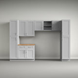 MILL'S PRIDE Richmond Vesuvius Gray Kitchen Cabinet Set - 132 in W x 24 in D x 90 in H