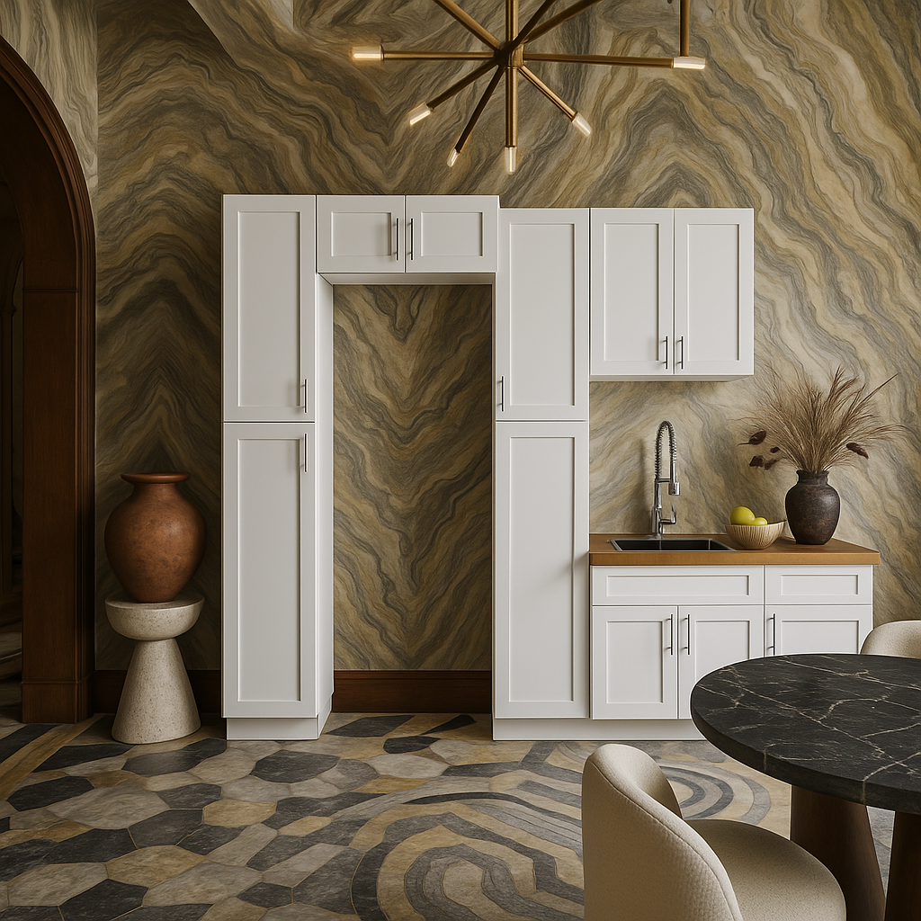MILL'S PRIDE Richmond Verona White Shaker Ready to Assemble Base Kitchen Cabinet Set