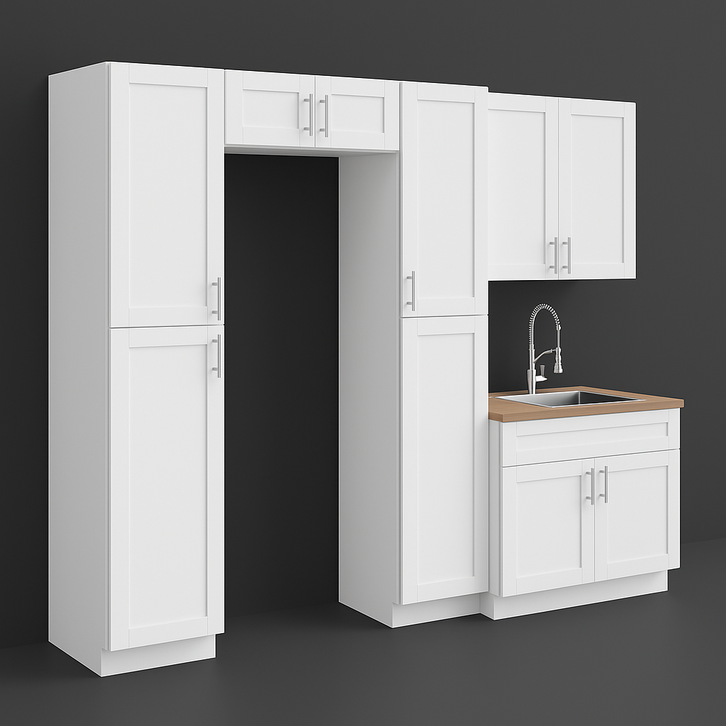 MILL'S PRIDE Richmond Verona White Shaker Ready to Assemble Base Kitchen Cabinet Set