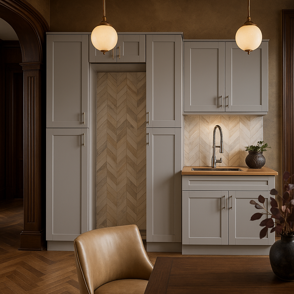 MILL'S PRIDE Richmond Vesuvius Gray Kitchen Cabinet Set - Ready to Assemble