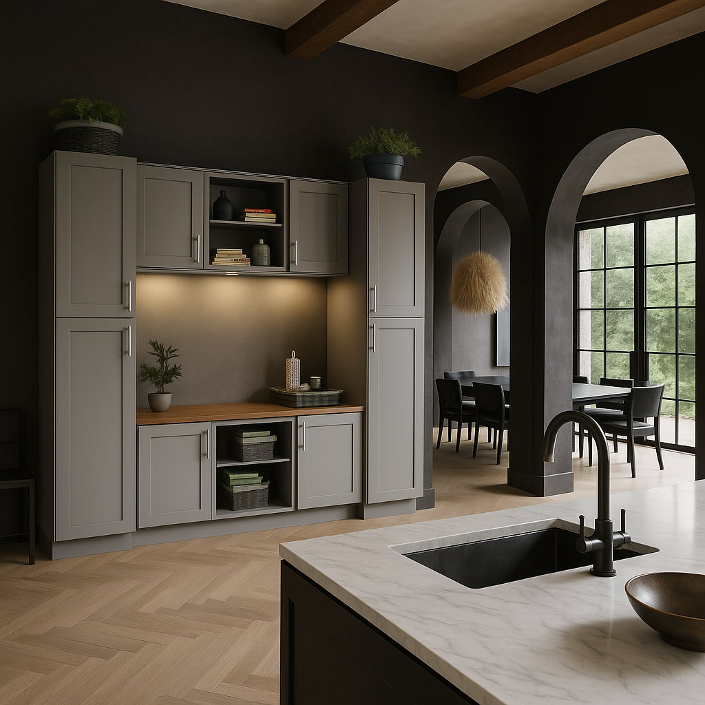 MILL'S PRIDE Richmond Vesuvius Gray Kitchen Cabinet Ensemble - Ready to Assemble