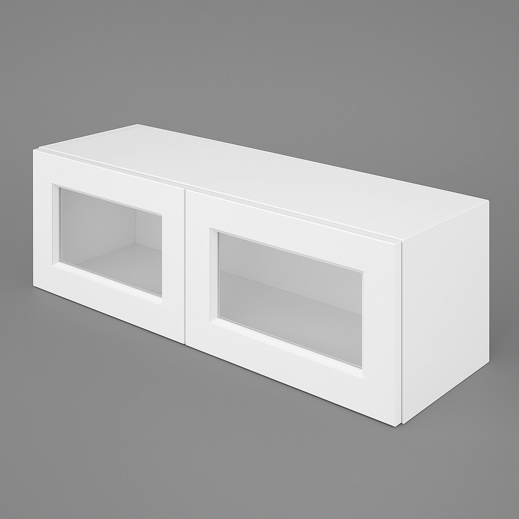 HOMEIBRO Shaker White Plywood Wall Cabinet - 33" W x 12" D x 12" H