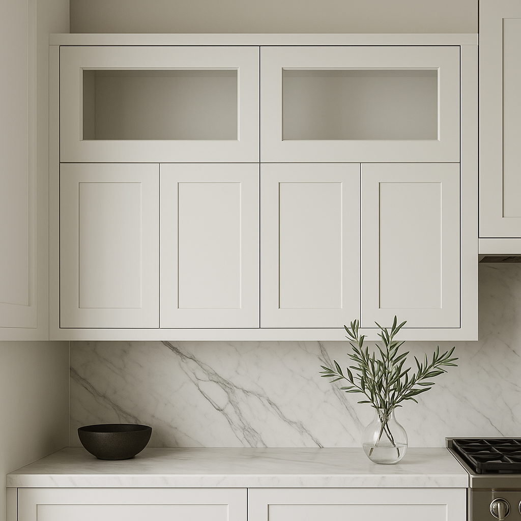 HOMEIBRO Shaker White Plywood Wall Cabinet - 33" W x 12" D x 12" H