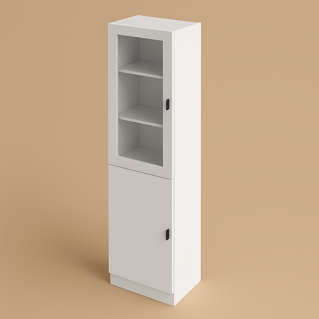 FUFU&GAGA White Wood Kitchen Cabinet with 2 Doors - Quick Assembly