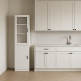 FUFU&GAGA White Wood Kitchen Cabinet with 2 Doors - Quick Assembly