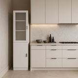 FUFU&GAGA White Wood Kitchen Cabinet with 2 Doors - Quick Assembly