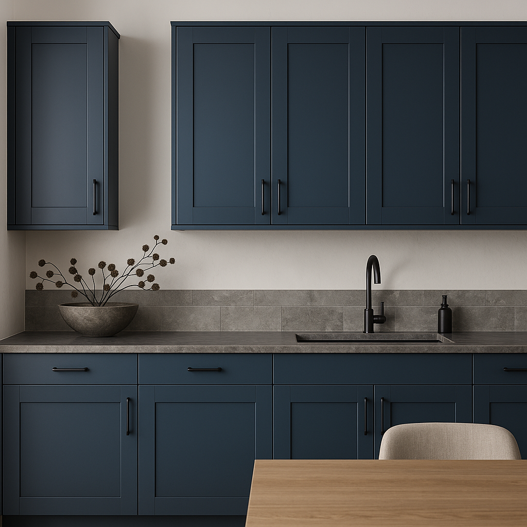 MILL'S PRIDE Valencia Blue Wall Kitchen Cabinet - 15" W x 12" D x 30" H