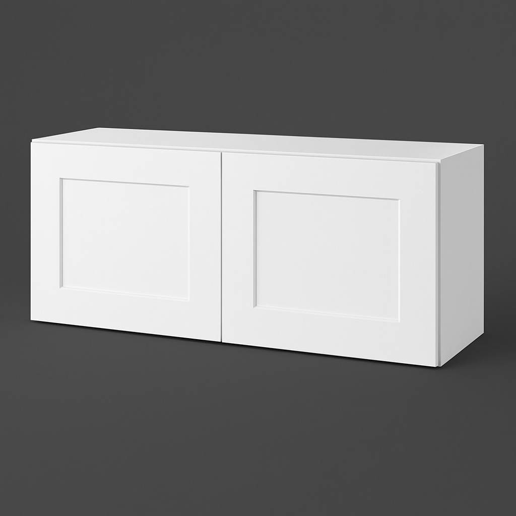 HOMEIBRO Newport Shaker White Ready to Assemble Wall Cabinet with 2-Doors (30 in. W x 12 in. D x 12 in. H.)