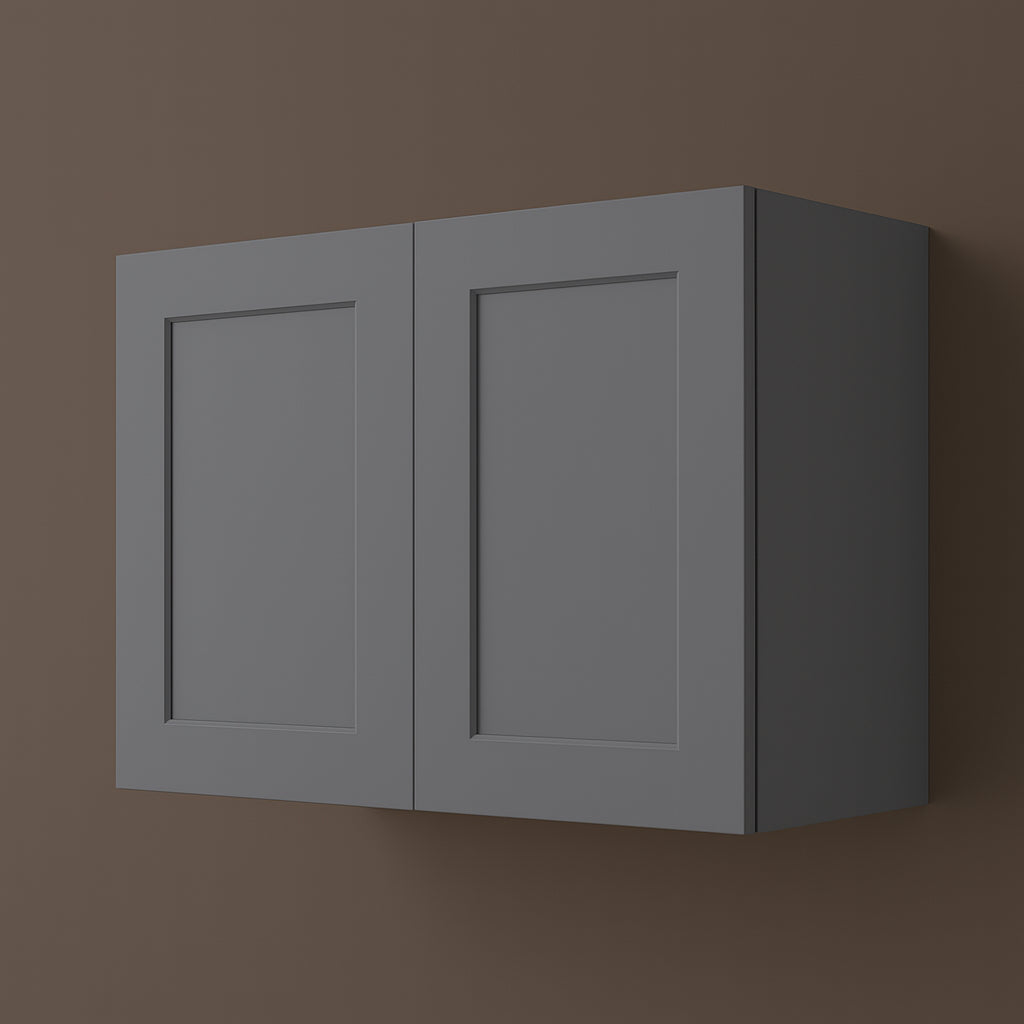 HOMEIBRO Shaker Grey Plywood Wall Bridge Cabinet - 30x24x12 Inches