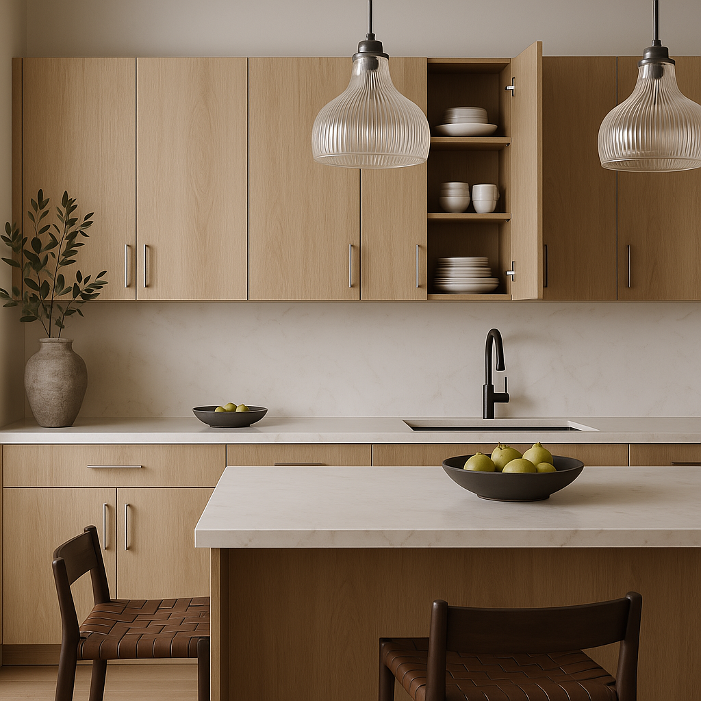 Cambridge Radiance Ready-to-Assemble Slab Wall Kitchen Cabinet, Light Oak, 18x12x30 in.