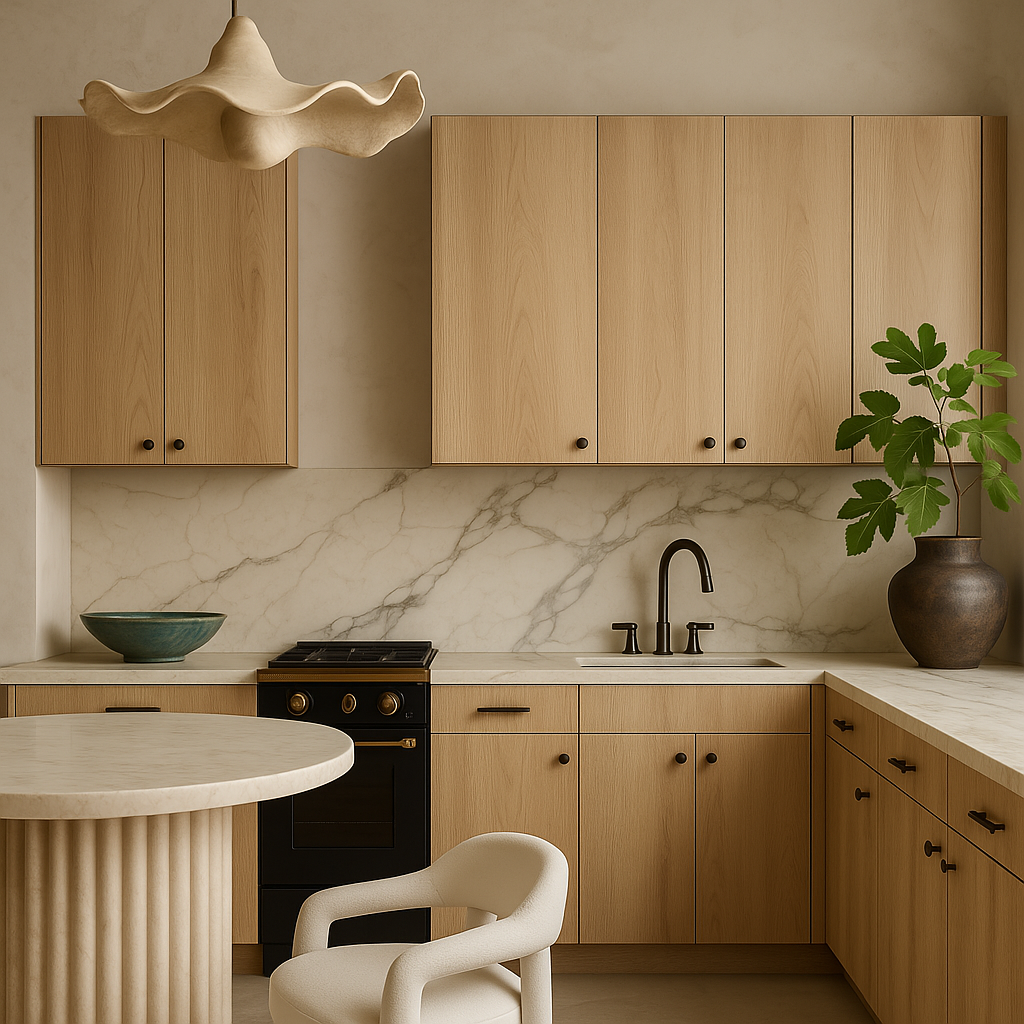 Cambridge Radiance Ready-to-Assemble Slab Wall Kitchen Cabinet, Light Oak, 18x12x30 in.