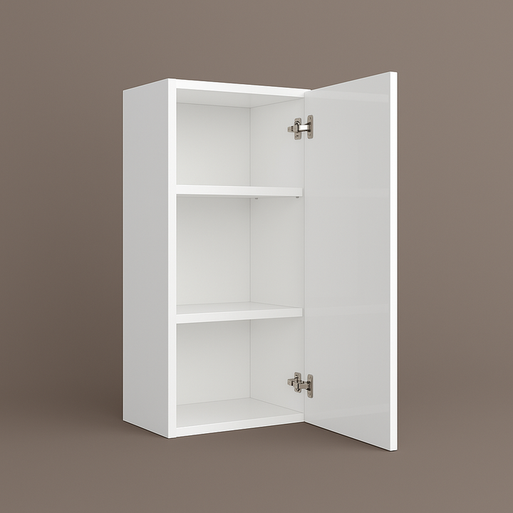 Cambridge Radiance White Gloss Slab Wall Kitchen Cabinet, 9x12x36 in.