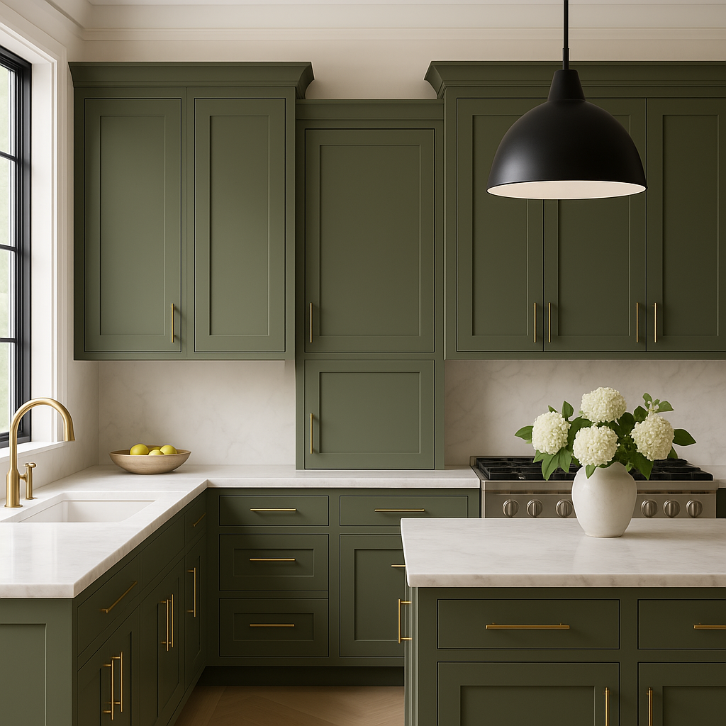 Hampton Bay Avondale Shaker Wall Kitchen Cabinet, Fern Green, 21x12x36 in.