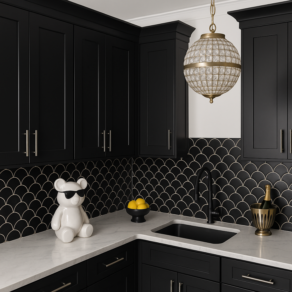 Hampton Bay Avondale 18 in. W x 12 in. D x 36 in. H Ready to Assemble Plywood Shaker Wall Kitchen Cabinet in Raven Black