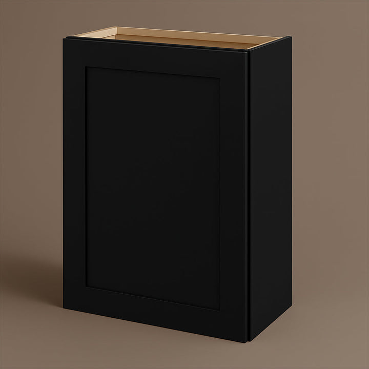 Hampton Bay Avondale Raven Black Shaker Wall Kitchen Cabinet - 21x12x30