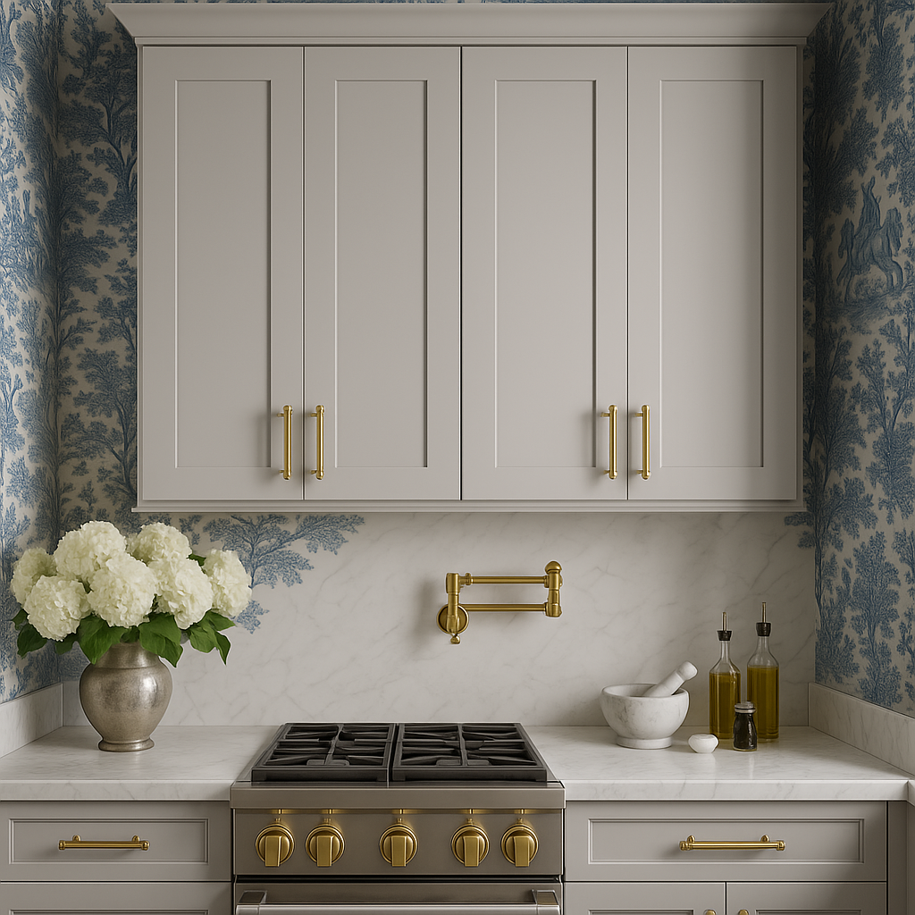 Hampton Bay Avondale 27 in. Dove Gray Shaker Wall Kitchen Cabinet
