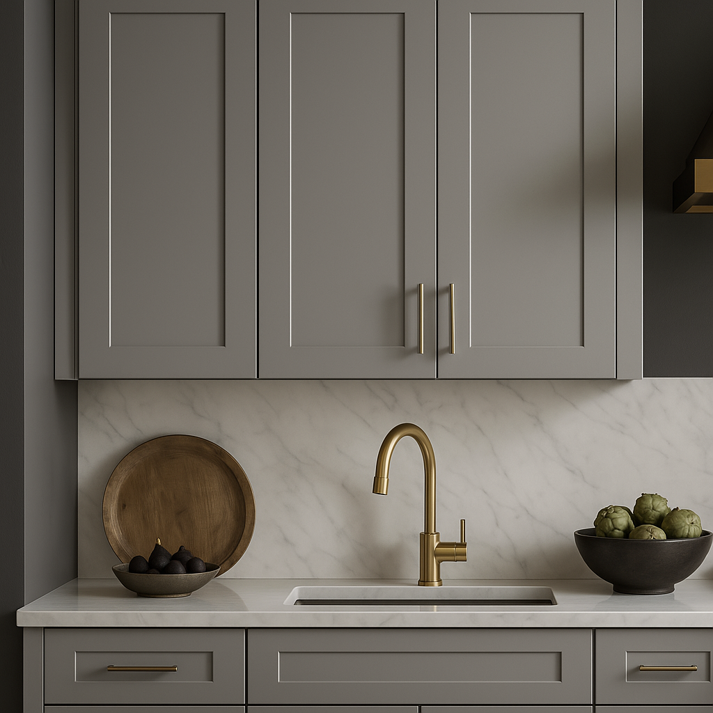 Hampton Bay Avondale 27 in. Dove Gray Shaker Wall Kitchen Cabinet