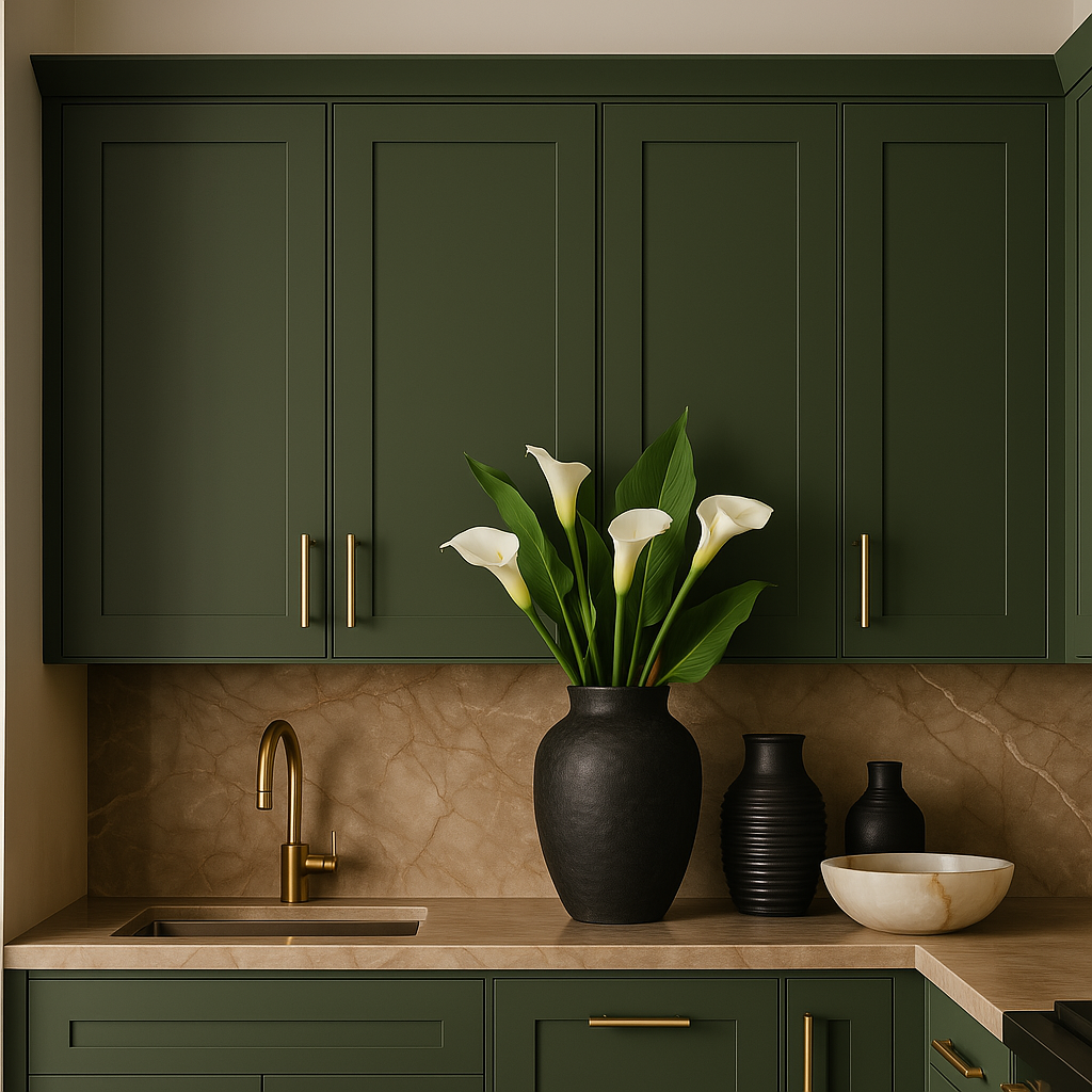 Hampton Bay Avondale Fern Green Shaker Wall Kitchen Cabinet - 15" W x 12" D x 42" H