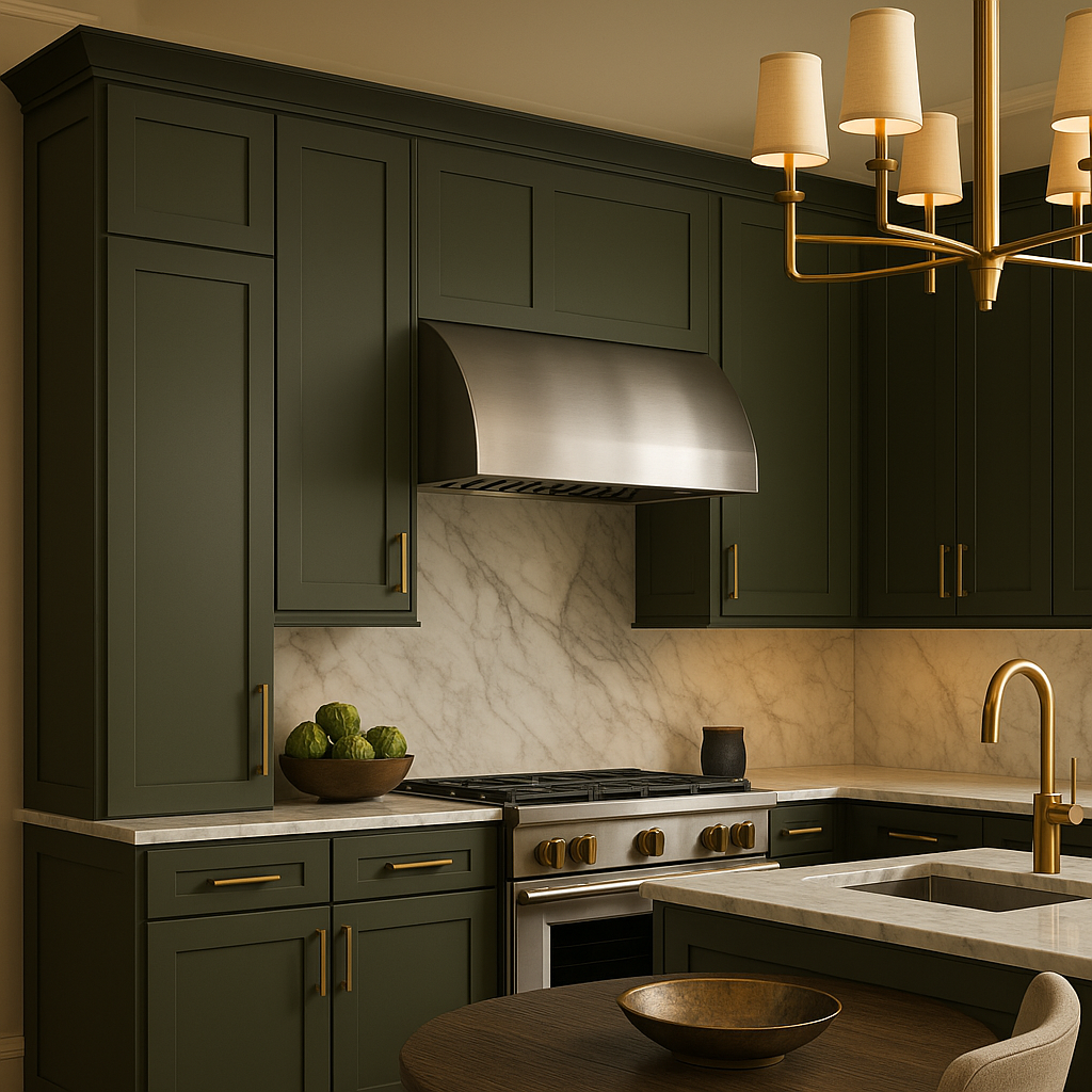 Hampton Bay Avondale Fern Green Shaker Wall Kitchen Cabinet - 15" W x 12" D x 42" H