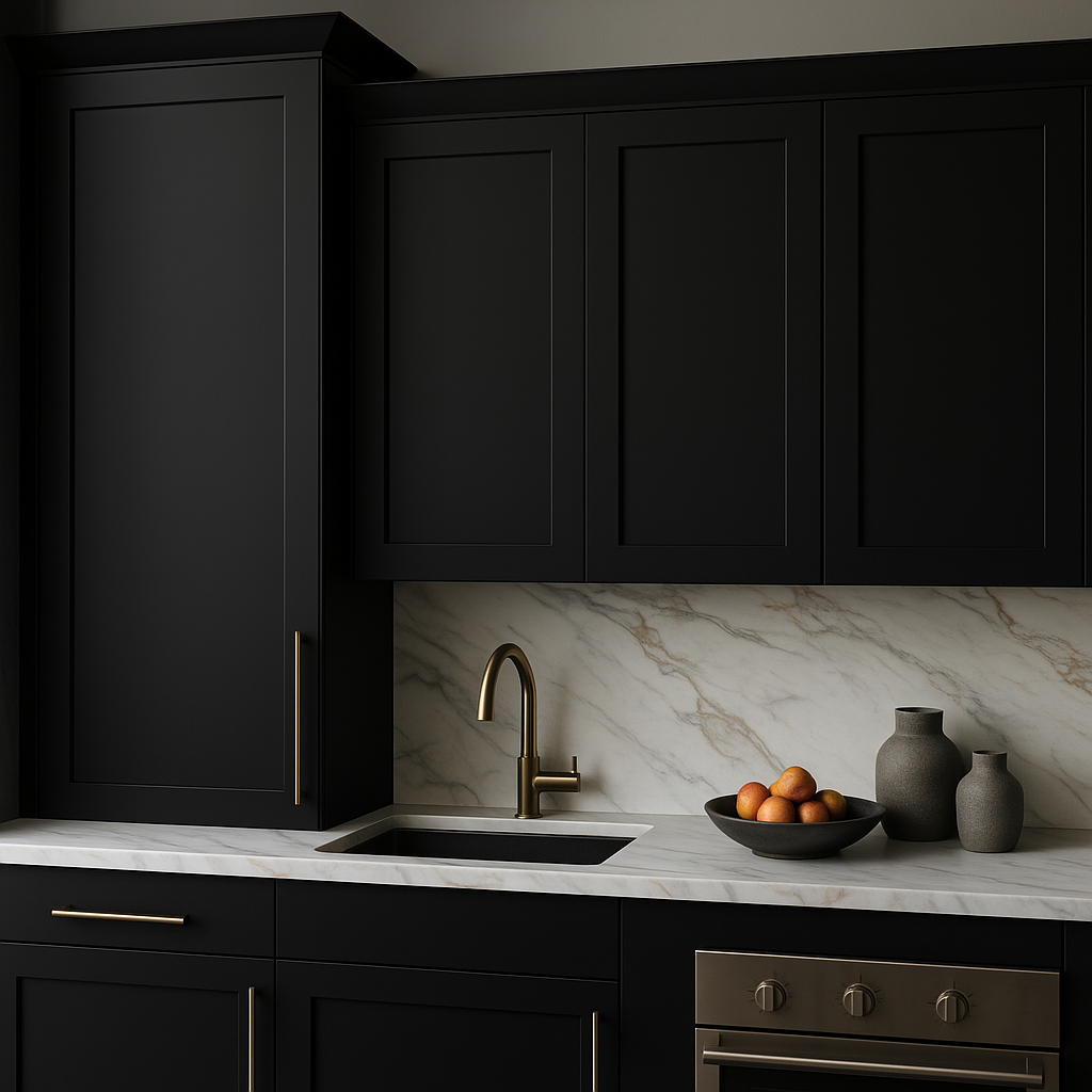 Hampton Bay Avondale Shaker Wall Kitchen Cabinet, Raven Black, 21x12x36 inches