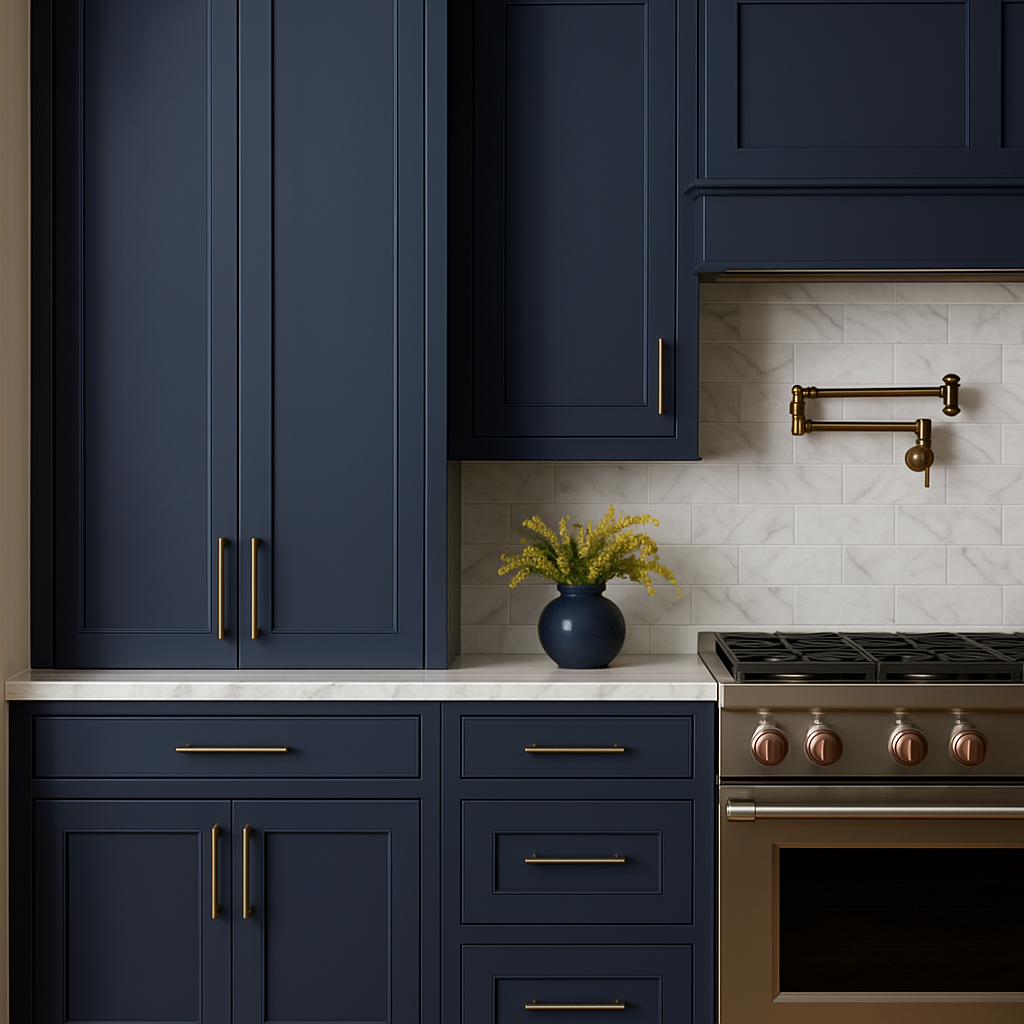 Hampton Bay Avondale Ink Blue Shaker Wall Kitchen Cabinet - 18x12x36