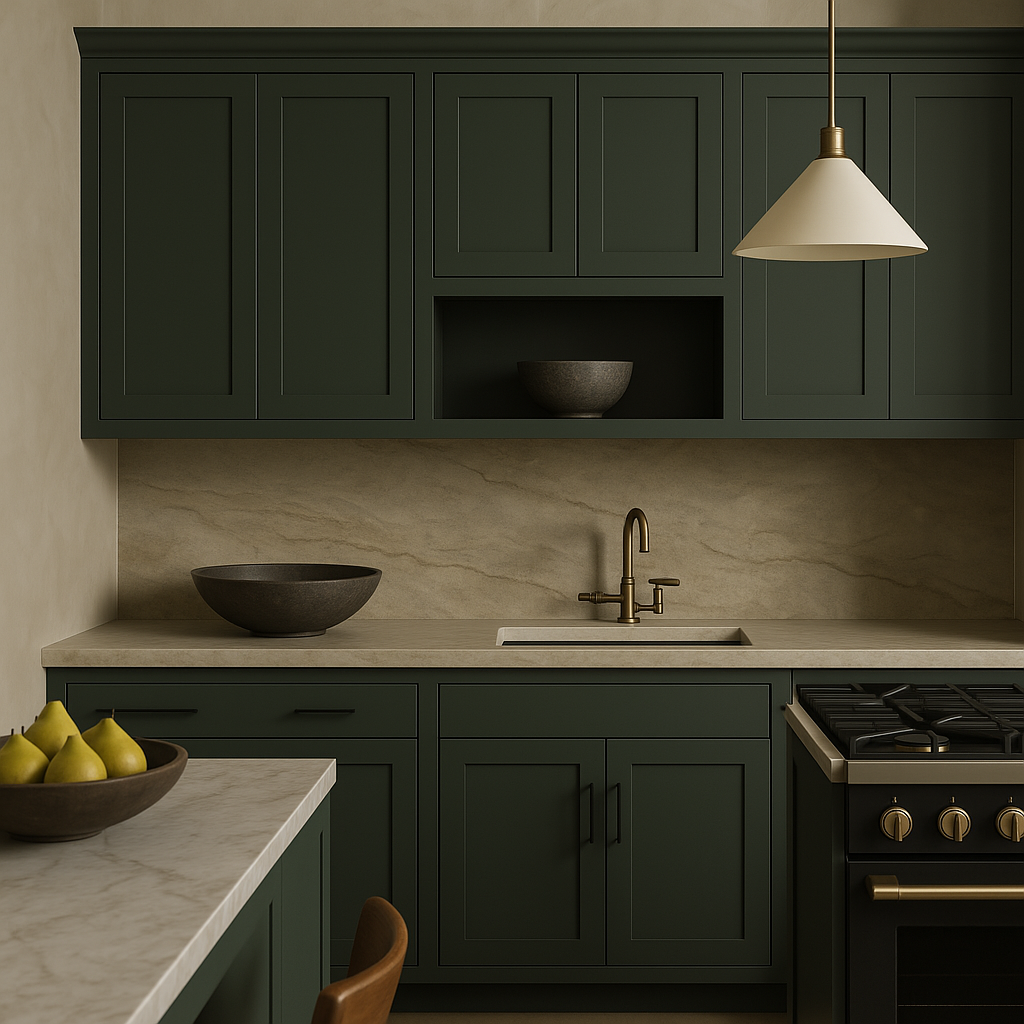 Hampton Bay Avondale 15 in. W x 12 in. D x 36 in. H Ready to Assemble Plywood Shaker Wall Kitchen Cabinet in Fern Green