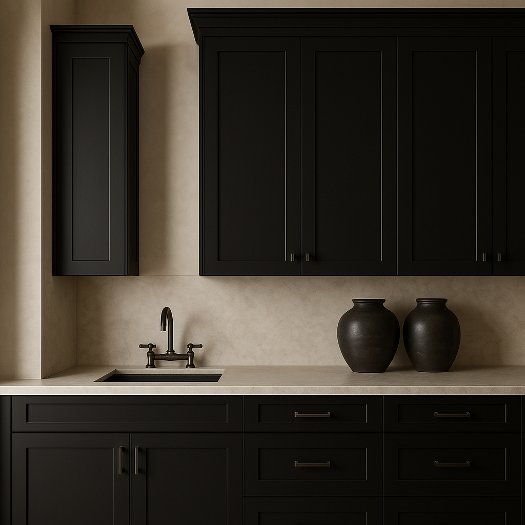 Hampton Bay Avondale Shaker Wall Kitchen Cabinet in Raven Black - 12x12x36