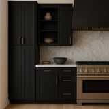 Hampton Bay Avondale Raven Black Shaker Wall Kitchen Cabinet - 15 in. W x 12 in. D x 42 in. H