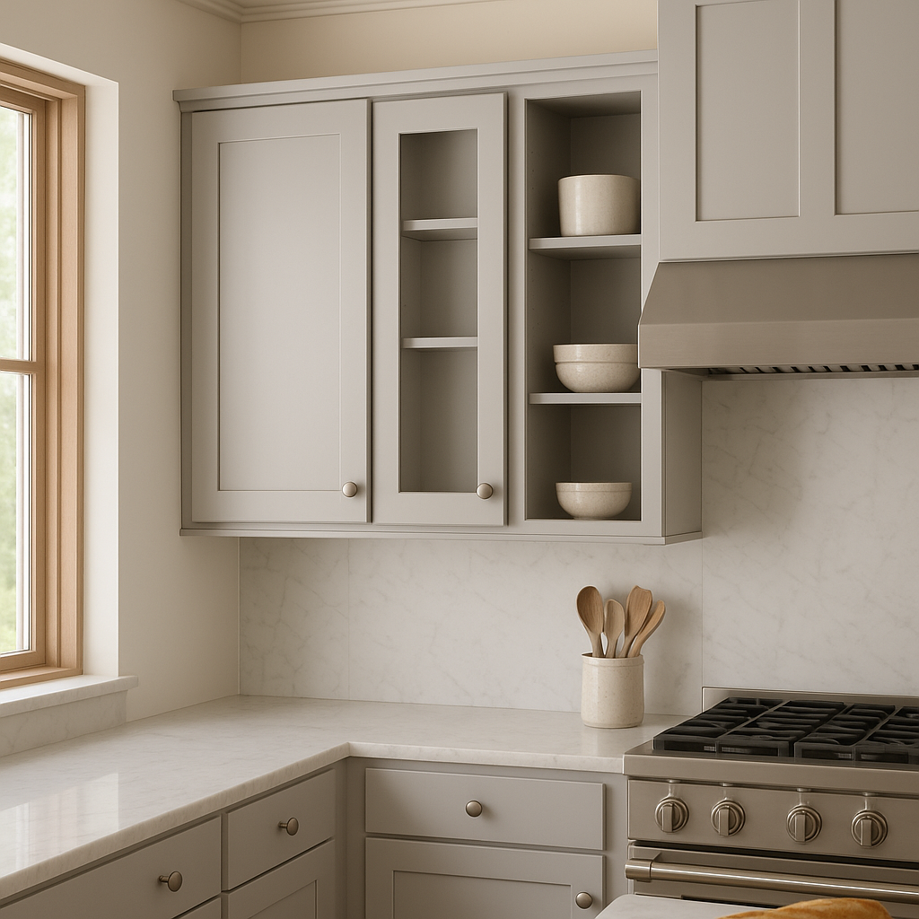 Hampton Bay Avondale 18 in. Dove Gray Shaker Wall Kitchen Cabinet