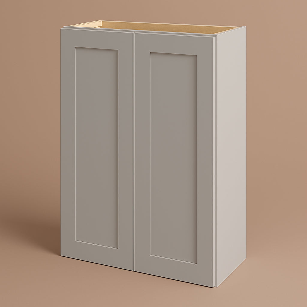 Hampton Bay Avondale 27 in. Dove Gray Shaker Wall Kitchen Cabinet