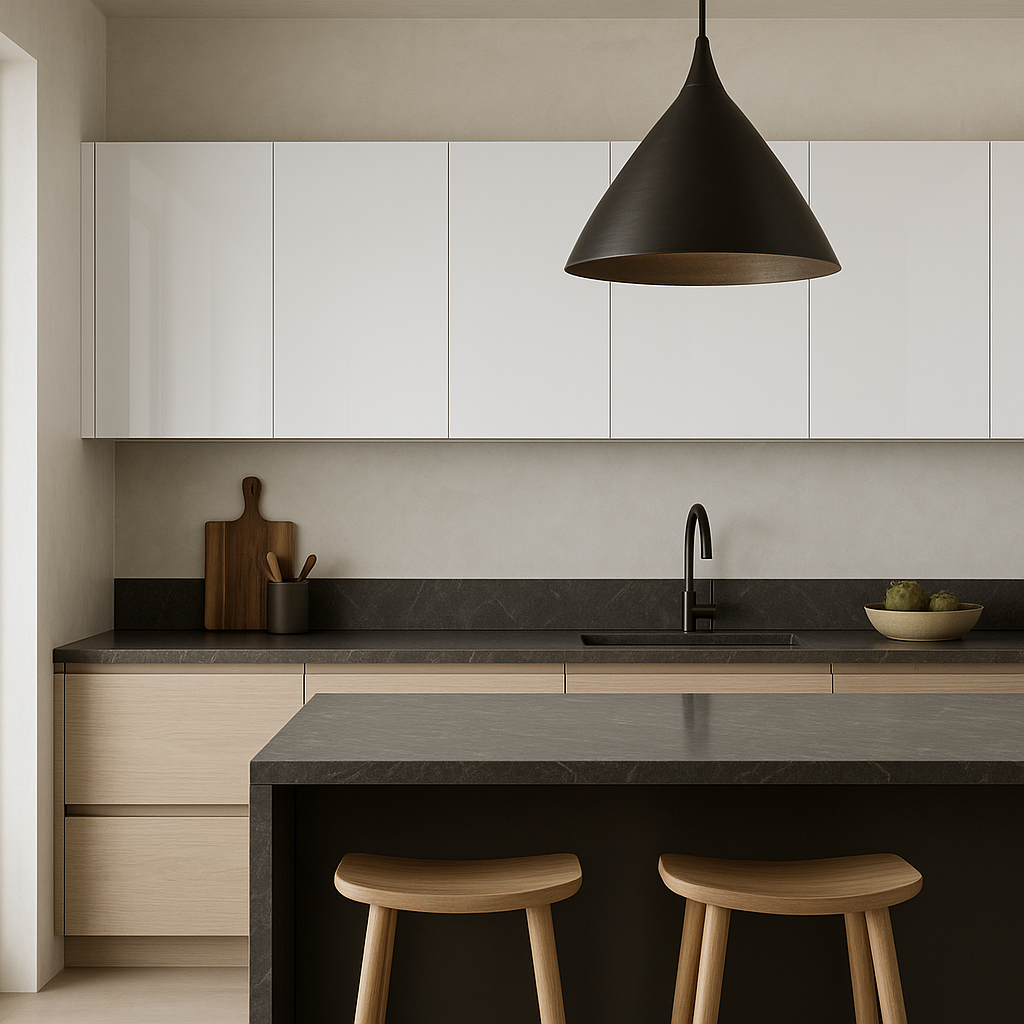Cambridge Radiance 30 in. White Gloss Slab Wall Kitchen Cabinet