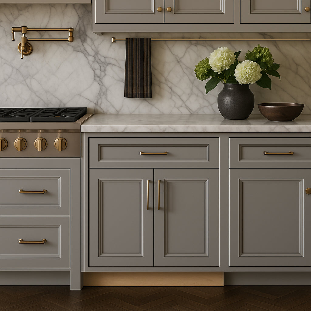 MILL'S PRIDE Richmond Vesuvius Gray Shaker Base Kitchen Cabinet - 24 in W x 24 in D x 34.5 in H